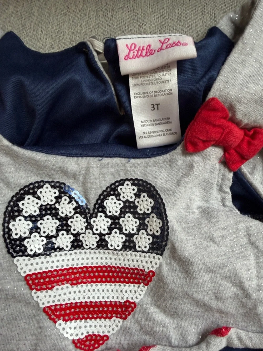 3t Little Lass Navy Polka Dot Americana 3 pc Set Outfit ♥️ ⭐️ 🇺🇸 - Picture 2 of 3